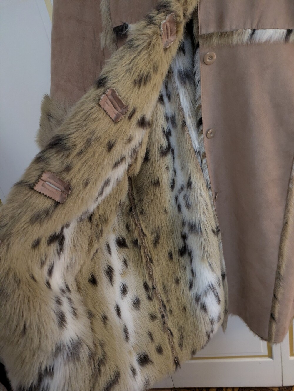 3X Womens Faux Shearling Coat with Fur Trim - Ankle Length - Picture 7 of 16